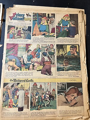 #ad Prince Valiant Sunday by Hal Foster from 11 25 45 Rare Full Page #459 22x14 $10.95