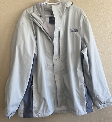 #ad North Face Jacket DryVent Windbreaker Rain Coat Hiking Outdoors Light Gray XXL $34.99
