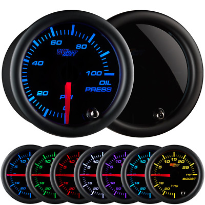 52mm GlowShift Tinted 7 Electronic Oil Pressure PSI Gauge w 7 Color LED Display $92.99