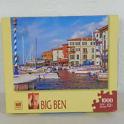 #ad Lake Garda Malcesine Italy Big Ben Jigsaw Puzzle MB Hasbro 06 Sealed Box Damage $15.00