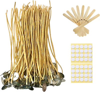 #ad 6quot; 150 Pcs Hemp Candle Wick Kit Beeswax Candle Wicks Pre Waxed by Natural $18.99