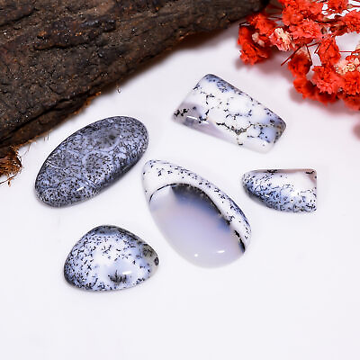 #ad 51.50 Cts. Natural Outstanding Dendrite Opal 15X10 30X16 MM 5 Pcs Cab Gemstone $9.99