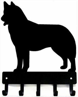 Siberian Husky Key Rack Dog Leash Hanger with 5 hooks Small 6in Made in USA #ad $15.99