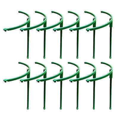 #ad 12 * Semicircle Plant Stakes Flower Support Sticks Stackable Garden Trellis $13.33