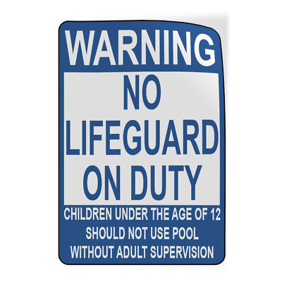 #ad #ad Vertical Vinyl Stickers Warning No Lifeguard on Duty Children Not Use Pool A $11.99