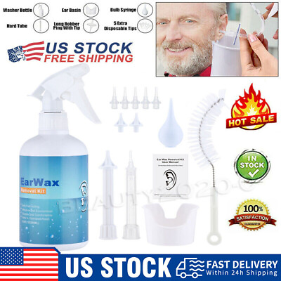 #ad Ear Cleaning Wax Removal Kit Ear Wax Washer Spray Bottle Irrigation 7 Tips Tools $15.55