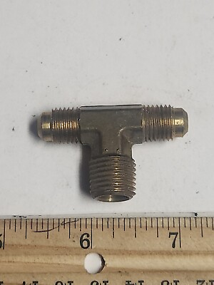 #ad Brass Branch Gas Tee Flare 1 4quot; OD X 1 4quot; mnpt 1 qty $8.87