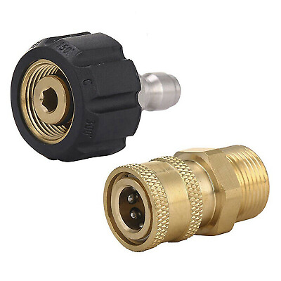 #ad Pressure Washer Hose Connector Adapter Set Quick Connect Gun to Wand M22 to1 4in $10.63