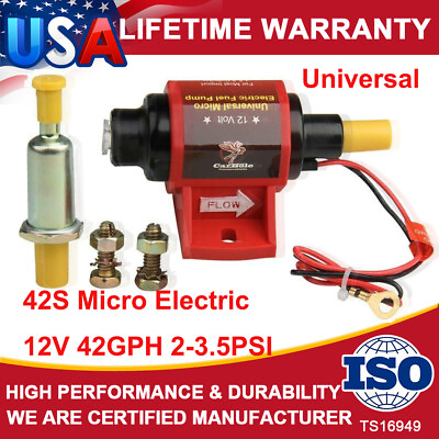 #ad 2 3.5 PSI 42 GPH Low Pressure Electric Inline Fuel Pump Carburetor Gas Universal $24.99