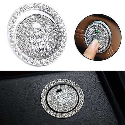 #ad Button Sticker Diamond Parts Accessories Replacement Universal Bling White $10.46