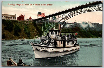 #ad #ad Niagara Falls New York c1910 Postcard Seeing NIagara Falls On Maid Of The Mist $4.72