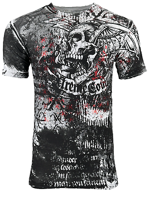 #ad Xtreme Couture By Affliction Men#x27;s T shirt Combatant Skull Biker S 5XL $26.95