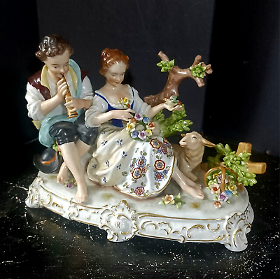 #ad Antique German Unterweissbach Porcelain Grouping 6.5quot; x 9quot;. $275.00