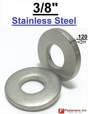 #ad #ad 3 8quot; Extra Thick .120 Flat Washers 18 8 Stainless Steel Washer Choose Qty $114.99