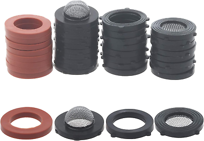 #ad 3 4” Garden Hose Washers with Filter Screen 40Packs Hose Rubber Seals Gasket an $8.99