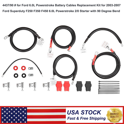 #ad 6.0L Powerstroke Battery Cables Replacement Kit fit for 2003 2007 Ford F250 F350 $298.90