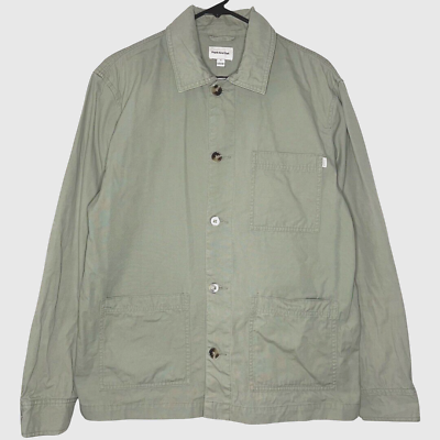 #ad #ad Frank Oak The Chore Overshirt Men Medium Light Green 100% Cotton Canvas Pockets $54.99