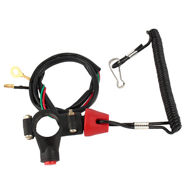 #ad * 1x Engine Cord Lanyard Kill Stop Switch Safety Tether 12V CO For Motor ATV $9.58
