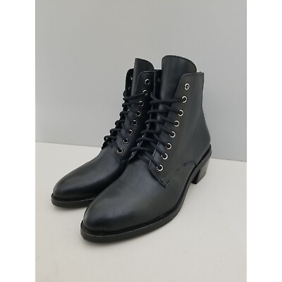 Jeffrey Campbell for Free People Zephyr Lace Up Boot Black Leather Size 7 38 #ad $116.79