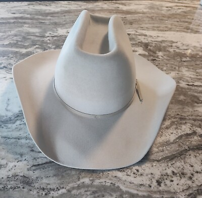 #ad Resistol Vintage 5X Beaver Cowboy Western Hat 7 3 8 Mist Grey SHARP $169.95