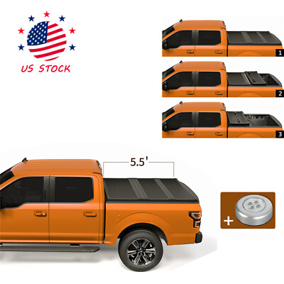 #ad #ad FRP Hard Tri Fold Tonneau Cover for 2017 2024 Nissan Titan 5.5FT 67in Truck Bed $429.97