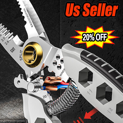 #ad 2024 Arrival Multifunctional Wire Stripper Crimper Cable Cutter Pliers 20% off $12.99