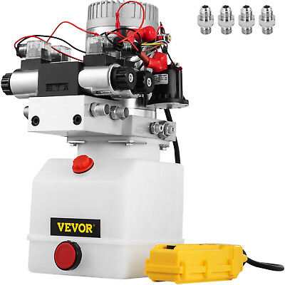 #ad VEVOR 12V DC Double Acting Solenoid Hydraulic Power Pack 4.5L Tank ZZ004234 $208.99
