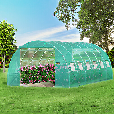 #ad VEVOR Walk in Greenhouse 20#x27;x10#x27;x7#x27; Hot Planter House Gardening Galvanized Frame $150.99