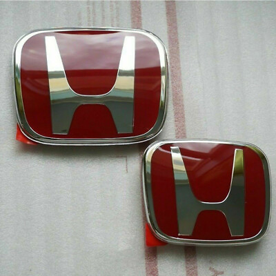 #ad #ad 2PC Red H Emblem Front Rear Badge Fit for 2016 2021 Honda CIVIC SEDAN 4DOOR LOGO $25.98