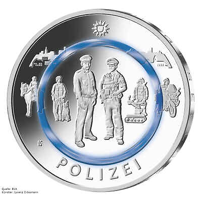 #ad #ad 10 Euro Polizei 2024 Polymer Gedenkmünze Münze Serie A D F G J Vorbestellung EUR 13.99