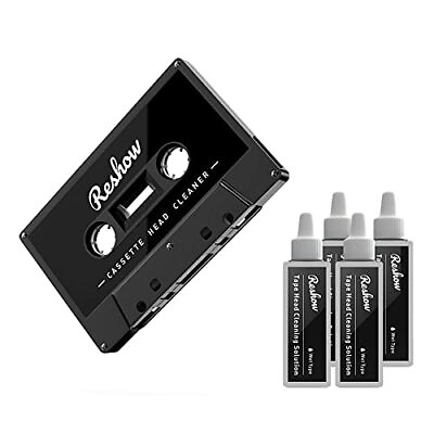 #ad Reshow Audio Tape Cassette Head Cler w 2 Cleaning Fluids Care Wet Maintenance $11.22