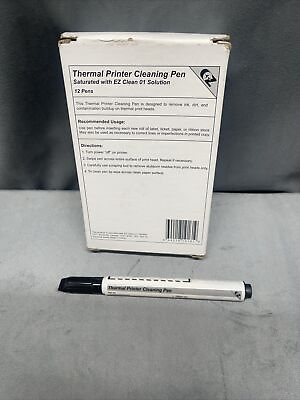 #ad Box Of 12 Thermal Printer Cleaning Pens Zebra Eltro Rollo EZ Clean 01 Solution $49.95