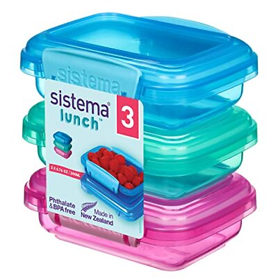 Sistema Lunch Collection Food storage containers Blue Green Pink 6.7oz $7.73