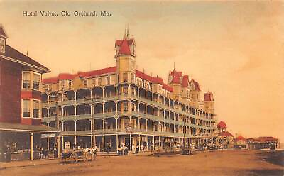 #ad Hotel Velvet Old Orchard Maine Early Hand Colored Postcard Unused $12.00