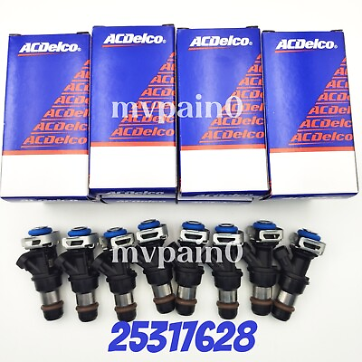 #ad 8Pcs OEM New Fuel Injectors 25317628 For 99 07 Chevy Silverado GMC 4.8 5.3 6.0L $114.99