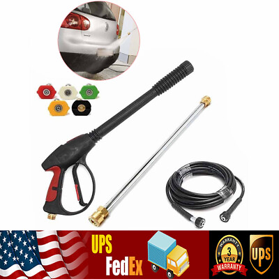 #ad High Pressure 3000PSI Car Power Washer Gun Spray Wand Lance Nozzle and Hose Kit $33.01