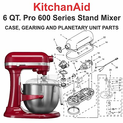 #ad #ad KitchenAid Complete Replacement Parts for 6 QT. Stand Mixer Pro 600 Series 5 $10.00