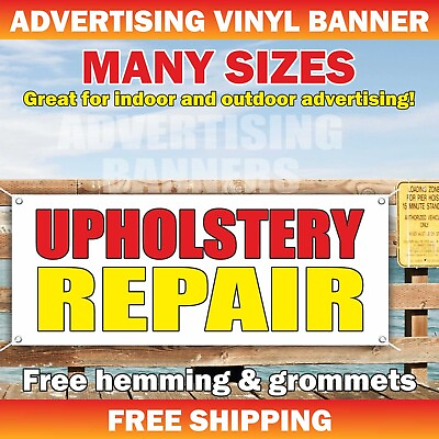 #ad UPHOLSTERY REPAIR Advertising Banner Vinyl Mesh Sign Dry SERVICE Cleaning $139.95