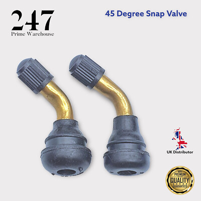 #ad 45 Degree Tubeless Tyre Valve Stems Snap Fit Snap Valve PVR50 GBP 4.19