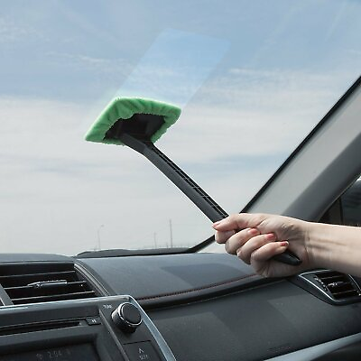 #ad Car Windshield Glass Window Wonder Cleaner Microfiber Cloth Pivot Head Handle $12.77