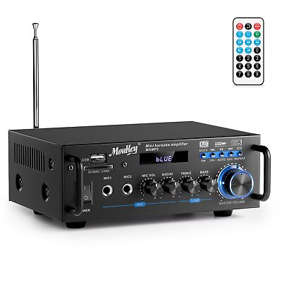 #ad 2.0 Channel Stereo Bluetooth 5.0 Karaoke Amplifier 300W Audio Stereo Receive... $59.21