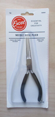 #ad 6quot; Spring Loaded Soft Grip Long Needle Nose Pliers Excel Model Tool 55561 $10.99