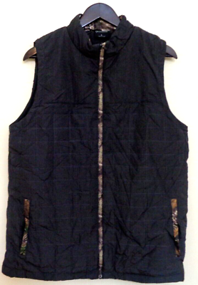 #ad RealTree Insulated Camo Large Mens Black Vest Water Resistant $19.79