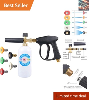 #ad #ad Foam Cannon Pressure Washer Nozzle Spray Gun Adjustable 1L Capacity 4500 PSI $45.79