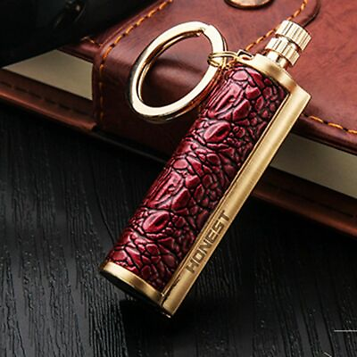 #ad Metal Durable Waterproof Matches Flint Stone Cigarette Lighters Keychain Red $9.98