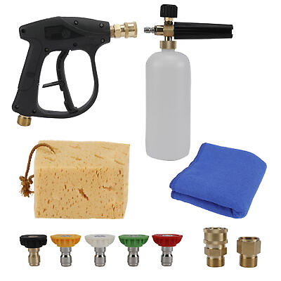 #ad AuInLand 1 4quot; Snow Foam Cannon Gun Kit Foam Lance for Pressure Washer Jet Bottle $111.00