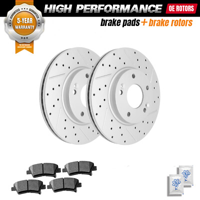#ad Front Disc Rotors amp; Ceramic Brake Pad for Hyundai Elantra Kia Forte Veloster $67.49