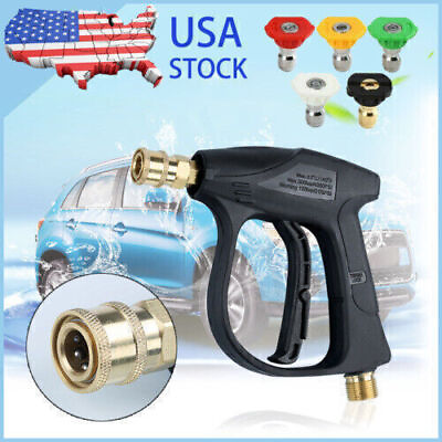 #ad 3000 PSI High Pressure Washer Gun For Car Wash Foam Spray Short Wand Nozzle Tips $19.99