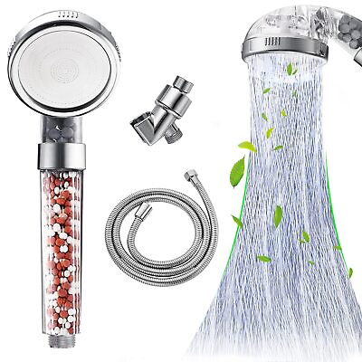 #ad ® High Pressure Shower Head with 59” Hose and Bracket Ionic Filter Filtratio... $34.38