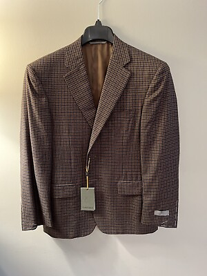 #ad Canali Pure Comfort Plaid Windowpane Silk Wool Blazer Sport Coat 40 Reg $450.00